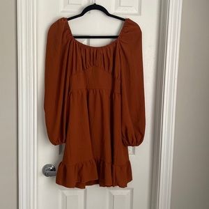 Orange Long Sleeve Dress